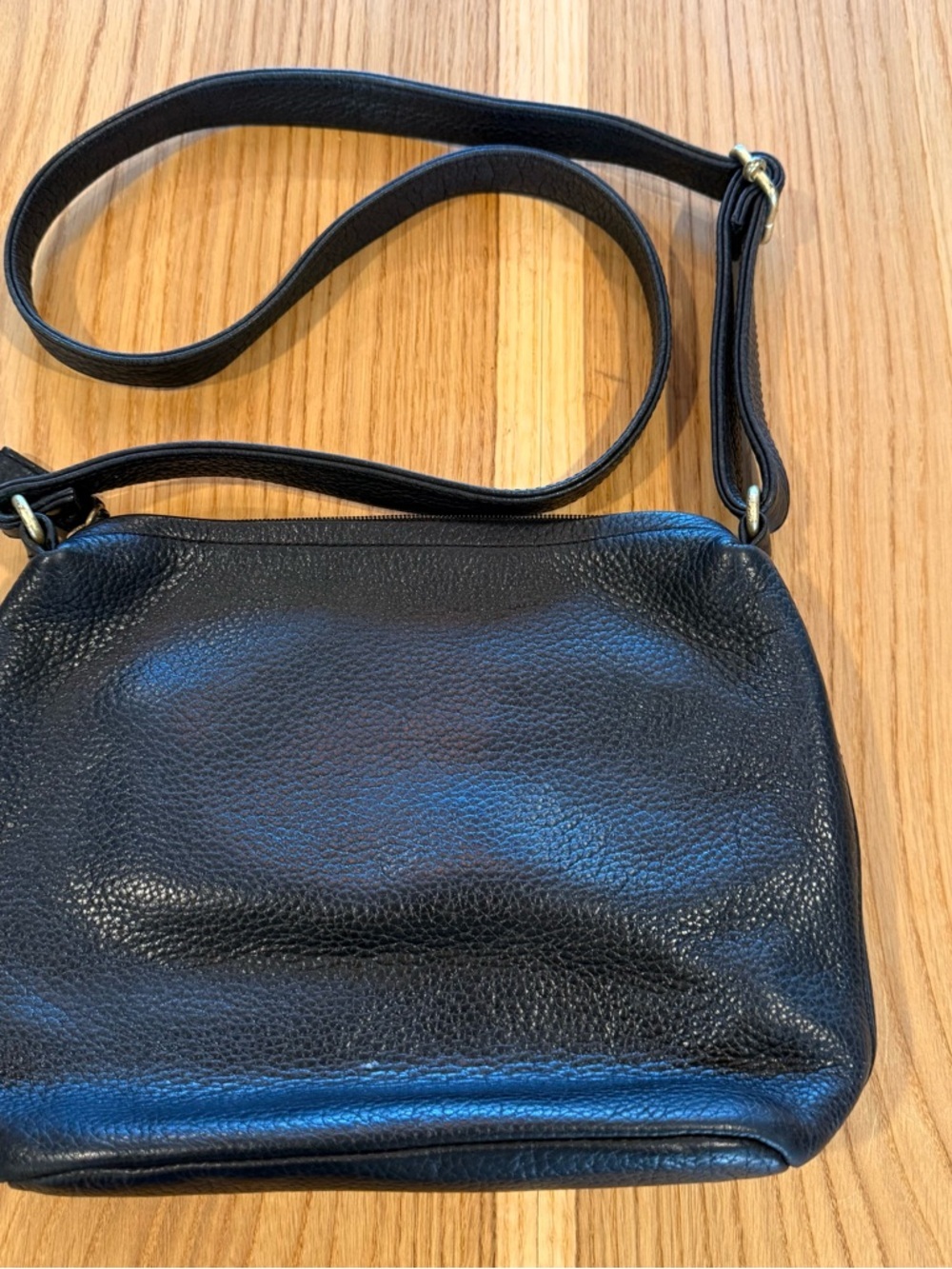 Liz Claiborne Black Pebbled Leather Crossbody Bag
